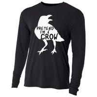 PRETEND I'M A CROW Funny Lazy Halloween Costume CROW Cooling Performance Long Sleeve Crew