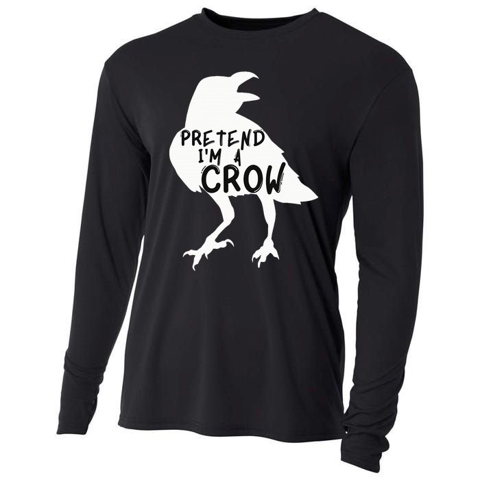 PRETEND I'M A CROW Funny Lazy Halloween Costume CROW Cooling Performance Long Sleeve Crew