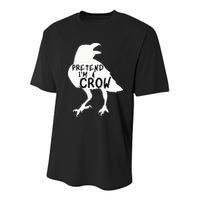 PRETEND I'M A CROW Funny Lazy Halloween Costume CROW Youth Performance Sprint T-Shirt