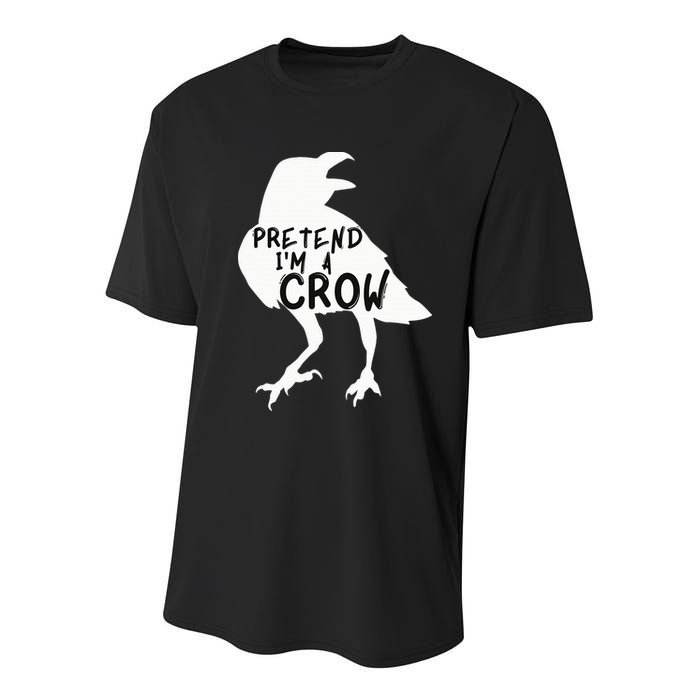 PRETEND I'M A CROW Funny Lazy Halloween Costume CROW Youth Performance Sprint T-Shirt