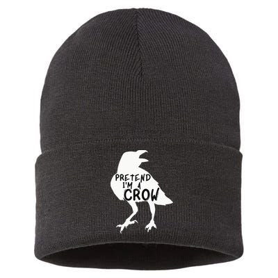 PRETEND I'M A CROW Funny Lazy Halloween Costume CROW Sustainable Knit Beanie