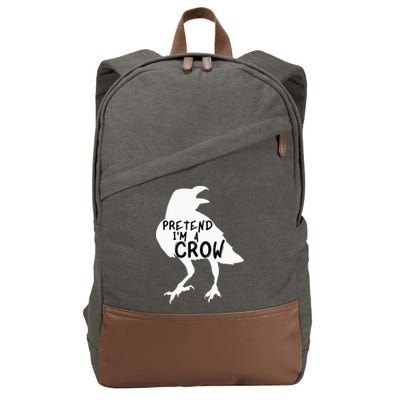PRETEND I'M A CROW Funny Lazy Halloween Costume CROW Cotton Canvas Backpack