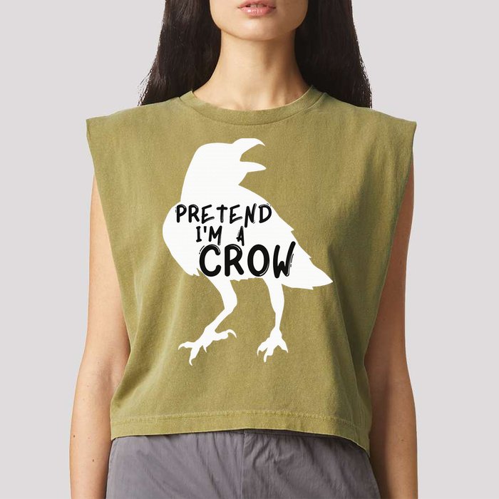 PRETEND I'M A CROW Funny Lazy Halloween Costume CROW Garment-Dyed Women's Muscle Tee