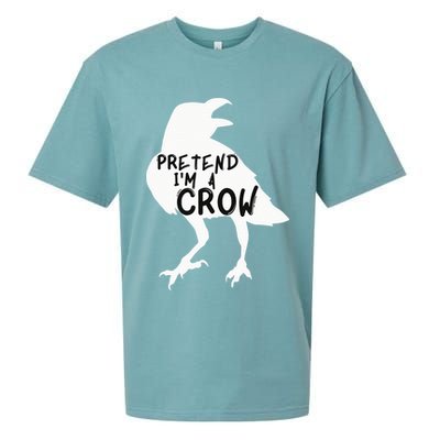 PRETEND I'M A CROW Funny Lazy Halloween Costume CROW Sueded Cloud Jersey T-Shirt