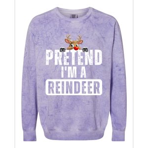 Pretend Im A Reindeer Easy Christmas Costume Colorblast Crewneck Sweatshirt