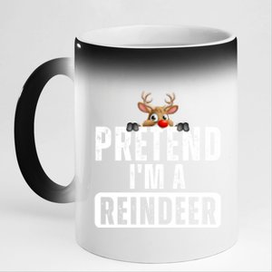 Pretend Im A Reindeer Easy Christmas Costume 11oz Black Color Changing Mug