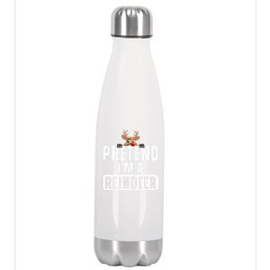 Pretend Im A Reindeer Easy Christmas Costume Stainless Steel Insulated Water Bottle