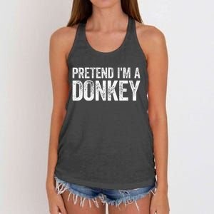 Pretend IM A Donkey Matching Costume Women's Knotted Racerback Tank