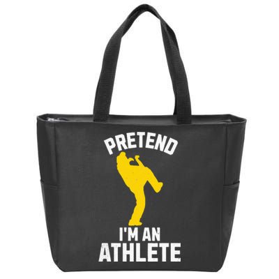 Pretend IM An Athlete Breakdancer Halloween Lazy Costume Zip Tote Bag