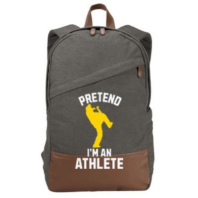 Pretend IM An Athlete Breakdancer Halloween Lazy Costume Cotton Canvas Backpack