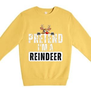 pretend im a reindeer Easy Christmas Costume  Premium Crewneck Sweatshirt