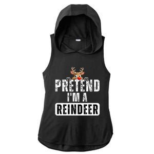 pretend im a reindeer Easy Christmas Costume  Ladies PosiCharge Tri-Blend Wicking Draft Hoodie Tank