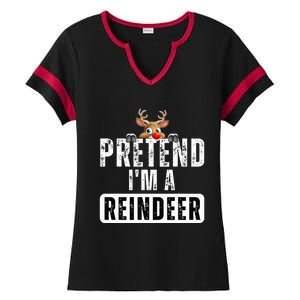 pretend im a reindeer Easy Christmas Costume  Ladies Halftime Notch Neck Tee