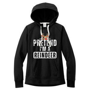 pretend im a reindeer Easy Christmas Costume  Women's Fleece Hoodie