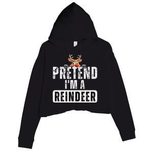 pretend im a reindeer Easy Christmas Costume  Crop Fleece Hoodie