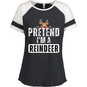 pretend im a reindeer Easy Christmas Costume  Enza Ladies Jersey Colorblock Tee