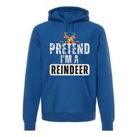 pretend im a reindeer Easy Christmas Costume  Premium Hoodie