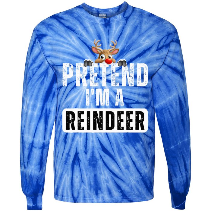 pretend im a reindeer Easy Christmas Costume  Tie-Dye Long Sleeve Shirt