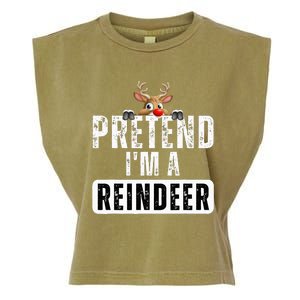 pretend im a reindeer Easy Christmas Costume  Garment-Dyed Women's Muscle Tee