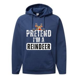 pretend im a reindeer Easy Christmas Costume  Performance Fleece Hoodie