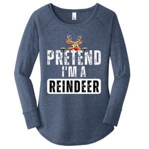 pretend im a reindeer Easy Christmas Costume  Women's Perfect Tri Tunic Long Sleeve Shirt