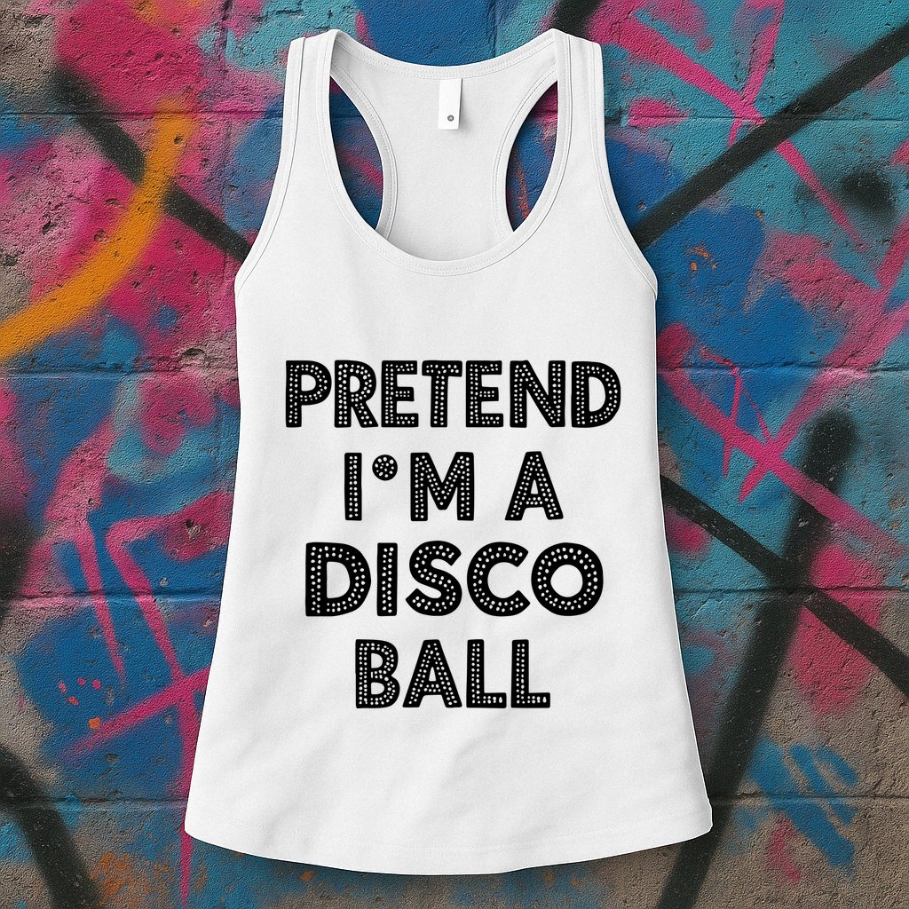 Pretend IM A Disco Ball Womens Tank Top
