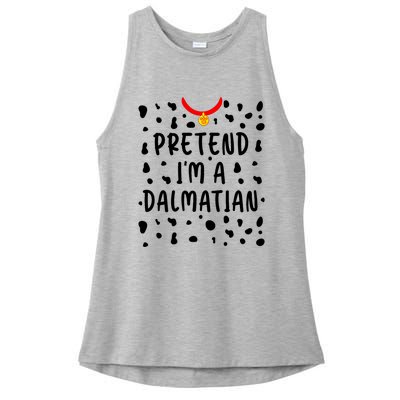 Pretend Im A Dalmatian Funny Lazy Halloween Costume Ladies PosiCharge Tri-Blend Wicking Tank