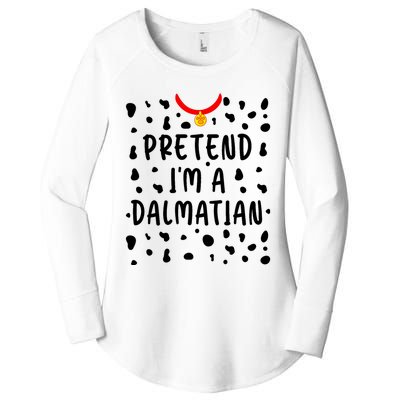 Pretend Im A Dalmatian Funny Lazy Halloween Costume Women's Perfect Tri Tunic Long Sleeve Shirt