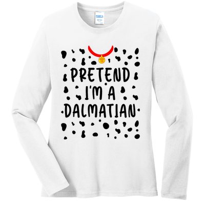 Pretend Im A Dalmatian Funny Lazy Halloween Costume Ladies Long Sleeve Shirt