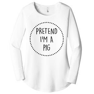 Pretend Im A Pig Halloween Costume Women's Perfect Tri Tunic Long Sleeve Shirt