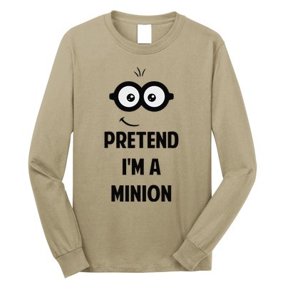 Pretend IM A Minion Costume Party Funny Halloween Minion Long Sleeve Shirt