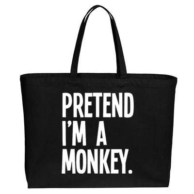 Pretend IM A Monkey Funny Halloween Party Costume Cotton Canvas Jumbo Tote