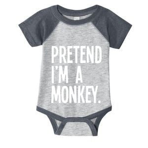 Pretend IM A Monkey Funny Halloween Party Costume Infant Baby Jersey Bodysuit