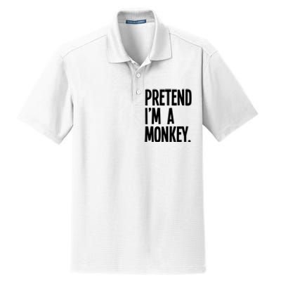 Pretend IM A Monkey Funny Halloween Party Costume Dry Zone Grid Polo