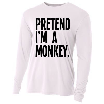 Pretend IM A Monkey Funny Halloween Party Costume Cooling Performance Long Sleeve Crew