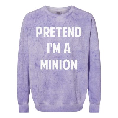 Pretend IM A Minion Costume Party Funny Halloween Minion Colorblast Crewneck Sweatshirt