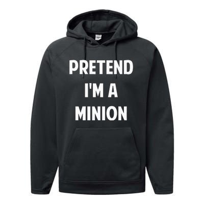 Pretend IM A Minion Costume Party Funny Halloween Minion Performance Fleece Hoodie