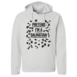 Pretend IM A Dalmatian Funny Lazy Halloween Costume Performance Fleece Hoodie