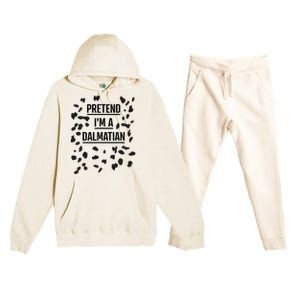 Pretend IM A Dalmatian Funny Lazy Halloween Costume Premium Hooded Sweatsuit Set