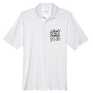 Pretend IM A Dalmatian Funny Lazy Halloween Costume Men's Origin Performance Pique Polo