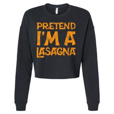 Pretend Im A Im Lasagna Pasta Halloween Costume Cropped Pullover Crew
