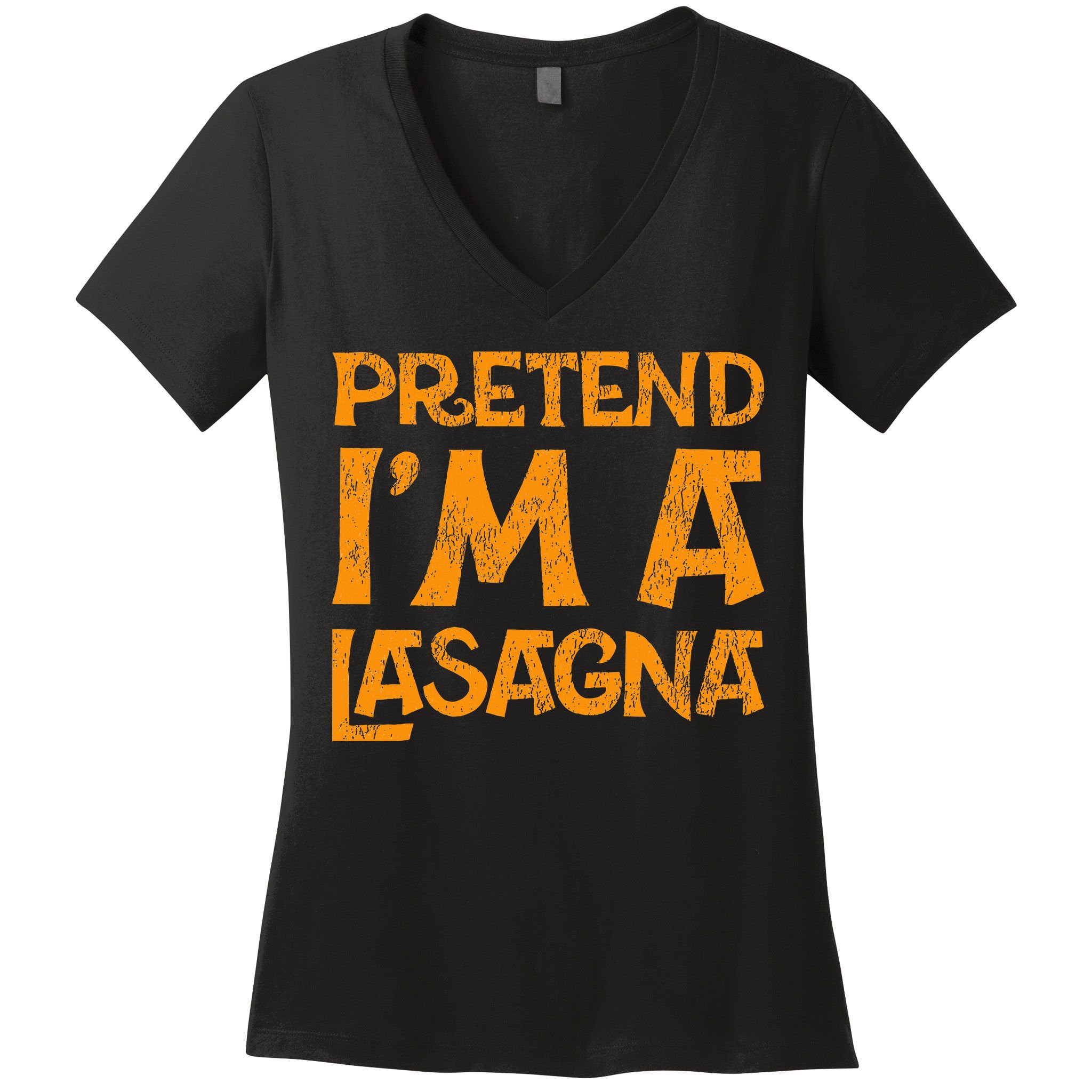Pretend Im A Im Lasagna Pasta Halloween Costume Women's V-Neck T-Shirt