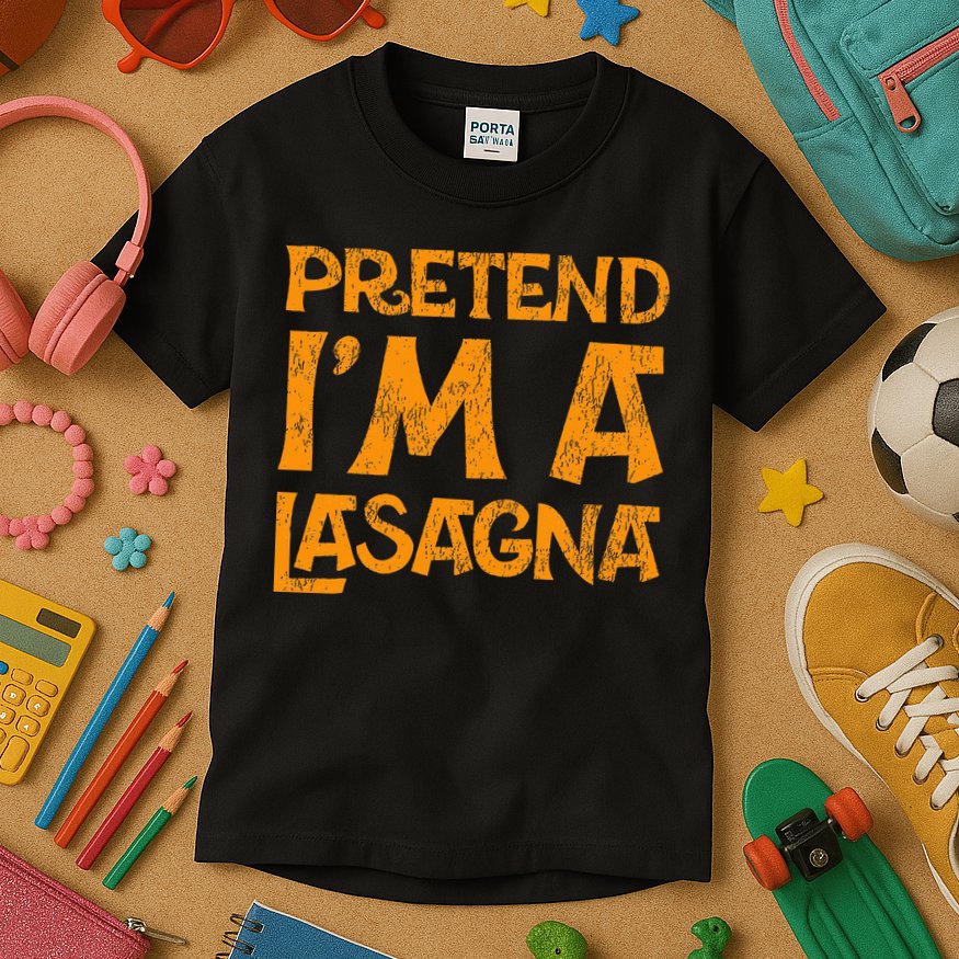 Pretend Im A Im Lasagna Pasta Halloween Costume Kids T-Shirt