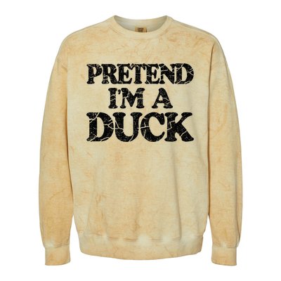 Pretend IM A Duck Diy Easy Halloween Costume Colorblast Crewneck Sweatshirt