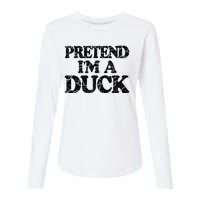 Pretend IM A Duck Diy Easy Halloween Costume Womens Cotton Relaxed Long Sleeve T-Shirt