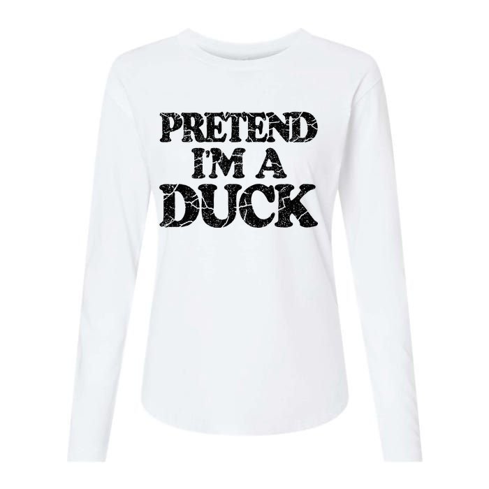 Pretend IM A Duck Diy Easy Halloween Costume Womens Cotton Relaxed Long Sleeve T-Shirt