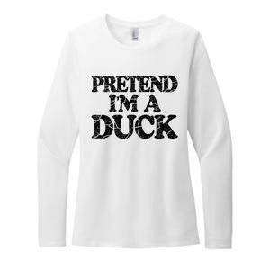 Pretend IM A Duck Diy Easy Halloween Costume Womens CVC Long Sleeve Shirt