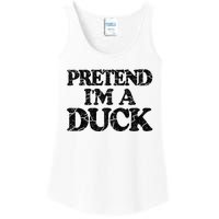 Pretend IM A Duck Diy Easy Halloween Costume Ladies Essential Tank