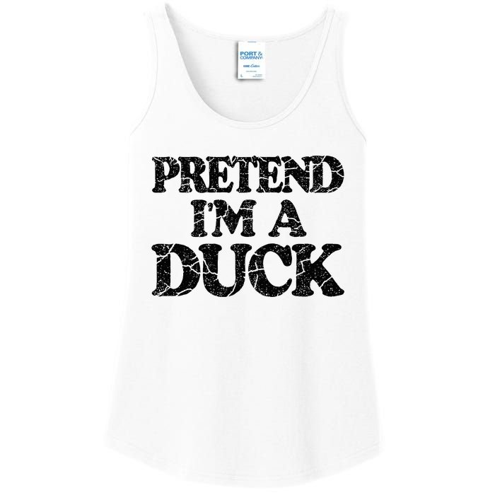 Pretend IM A Duck Diy Easy Halloween Costume Ladies Essential Tank