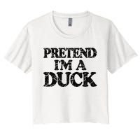 Pretend IM A Duck Diy Easy Halloween Costume Women's Crop Top Tee